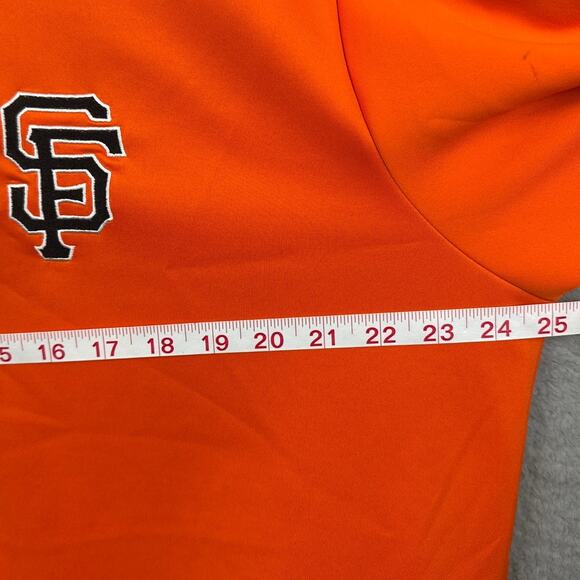 SF Giants Baseball 3/4 Zip Scuba Knit Jacket Bright Giant Orange  XL Antigua - Picture 3 of 7